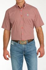 Cinch-Men-s-Classic-Short-Sleeve-Shirt---Red-Print
