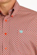 Cinch-Men-s-Classic-Short-Sleeve-Shirt---Red-Print