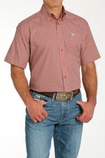 Cinch-Men-s-Classic-Short-Sleeve-Shirt---Red-Print