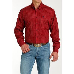 Cinch Men's Classic Long Sleeve Shirt - Red Print