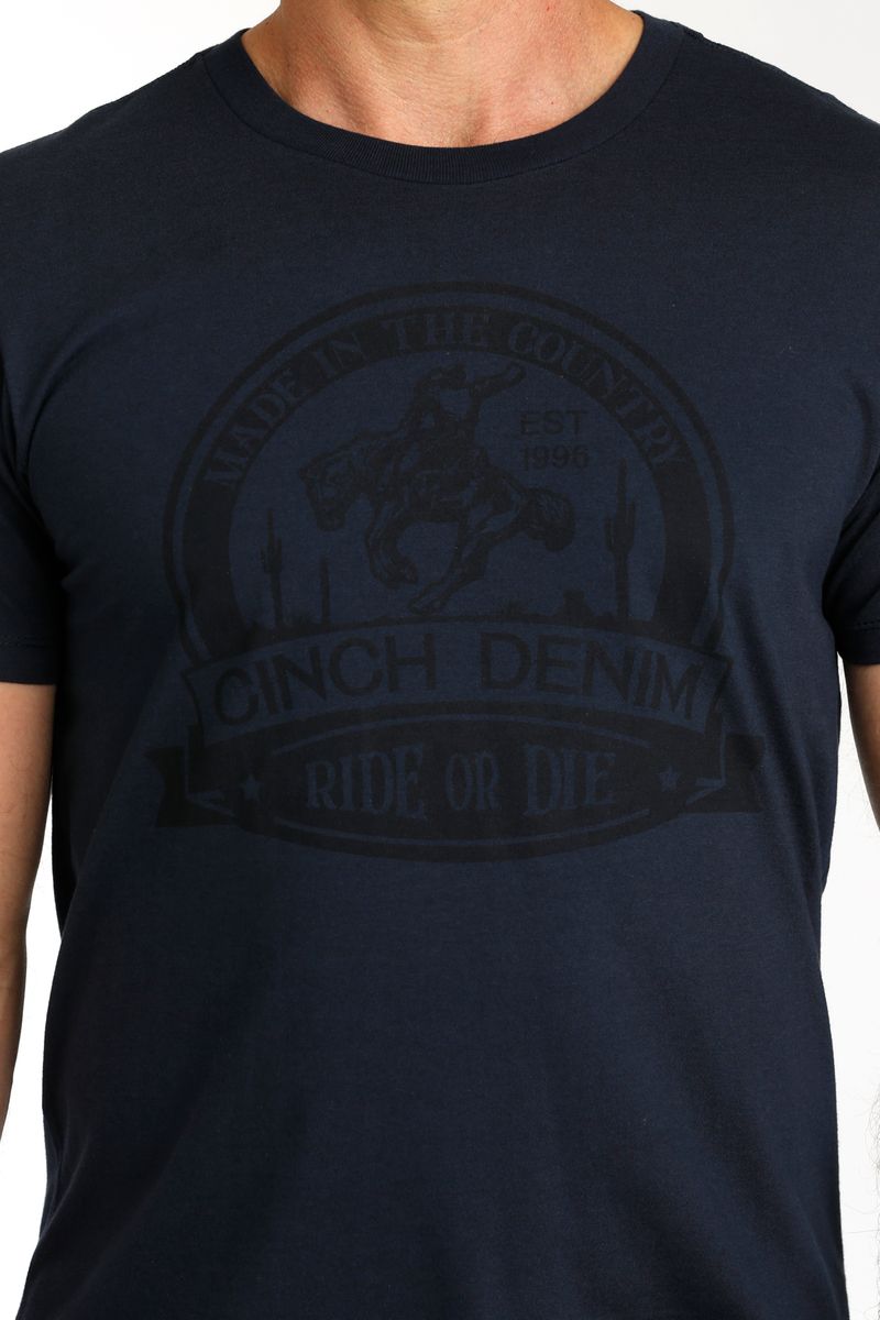 Cinch-Men-s-Short-Sleeve-Denim-Tee---Navy