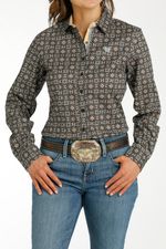 Cinch-Women-s-Tencel-Long-Sleeve-Shirt---Grey-Print