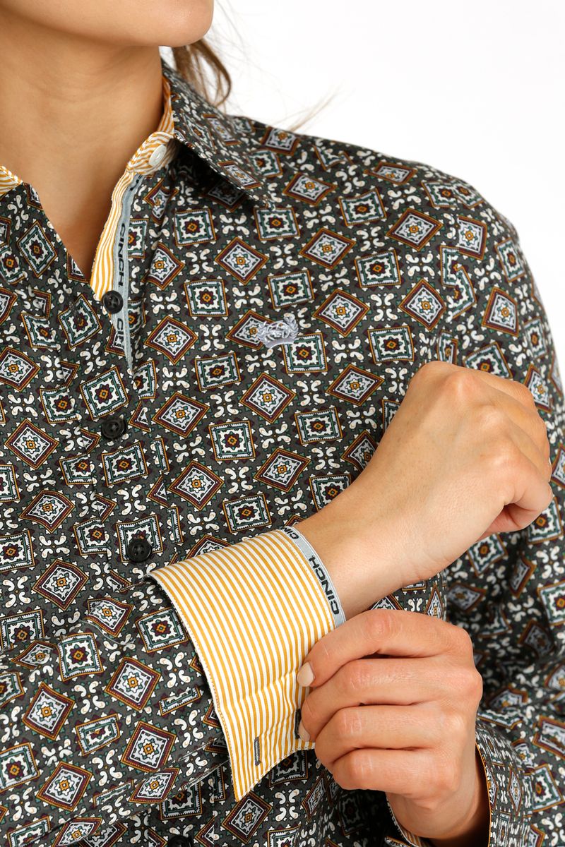 Cinch-Women-s-Tencel-Long-Sleeve-Shirt---Grey-Print