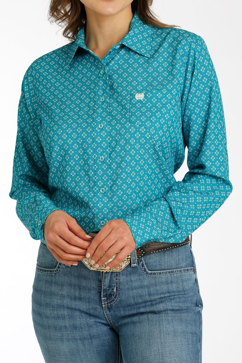 Cinch-Women-s-Tencel-Long-Sleeve-Shirt---Teal