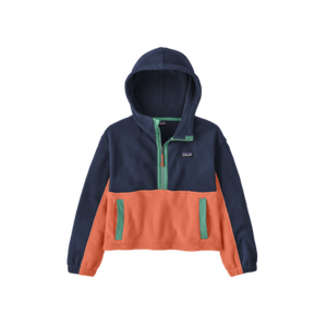 Patagonia Kids' Cropped Hoody Pullover - New Navy/ Coho Coral