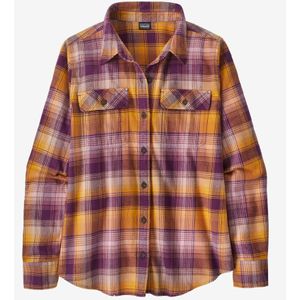 Patagonia Women's Long-Sleeved Organic Cotton Mid Weight Flannel - Sun Rays/ Night Plum