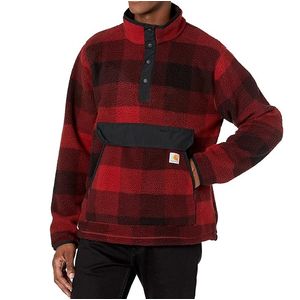 Carhartt Men's Relaxed Fit Fleece Pullover - Plaid
