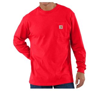 Carhartt Men's Heavy Long Sleeve Pocket Shirt - Fire Red