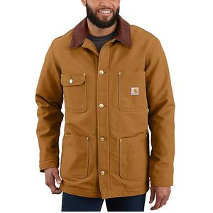 Carhartt Men's Loose Fit Firm Duck Blanket-Lined Chore Coat - Carhartt Brown