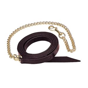 Weaver 1" Single-Ply Horse Lead with 30" Brass Plated Chain - Mahogany