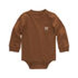 Carhartt Kid's Long Sleeve Pocket Bodysuit - Brown