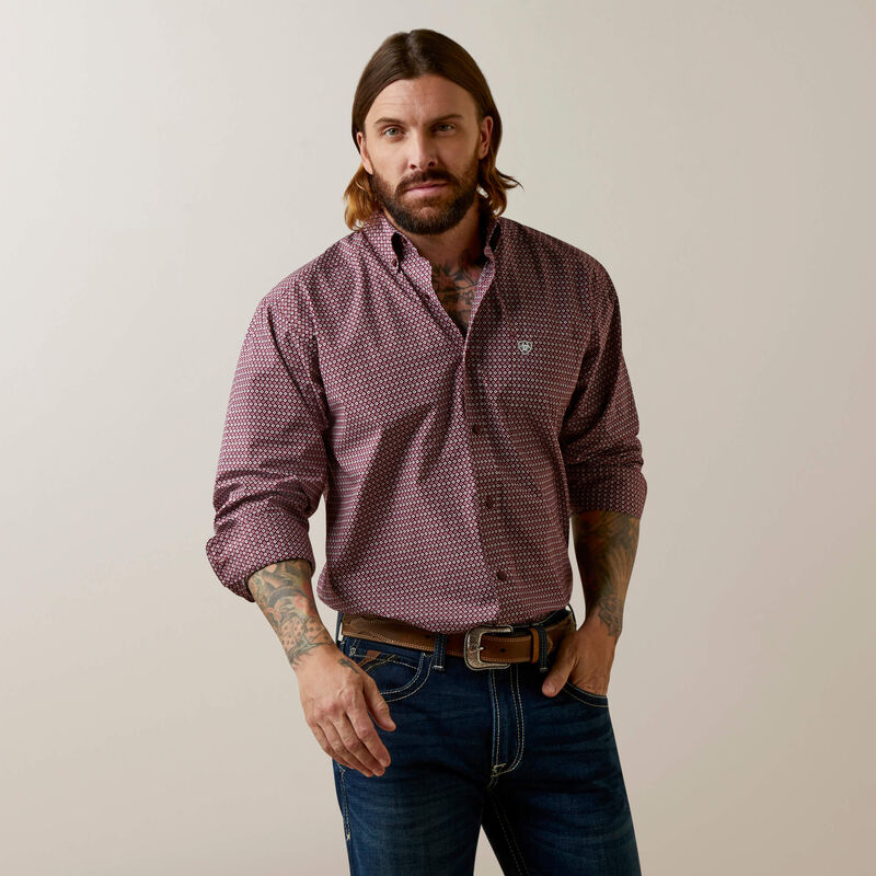 Ariat-Mens--Abel-Classic-Fit-Shirt---Maroon