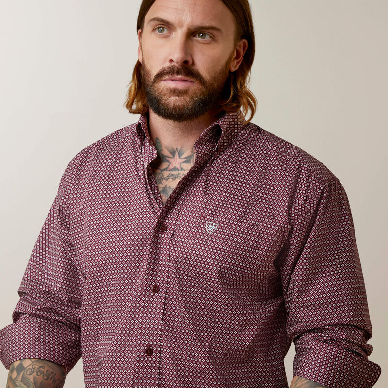 Ariat-Mens--Abel-Classic-Fit-Shirt---Maroon
