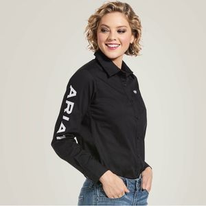 Ariat Women's Wrinkle Resist Team Kirby Stretch Shirt - Black