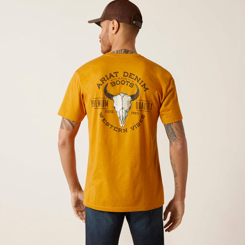 Ariat-Men-s-Bison-Skull-T-Shirt---Buckhorn-Heather