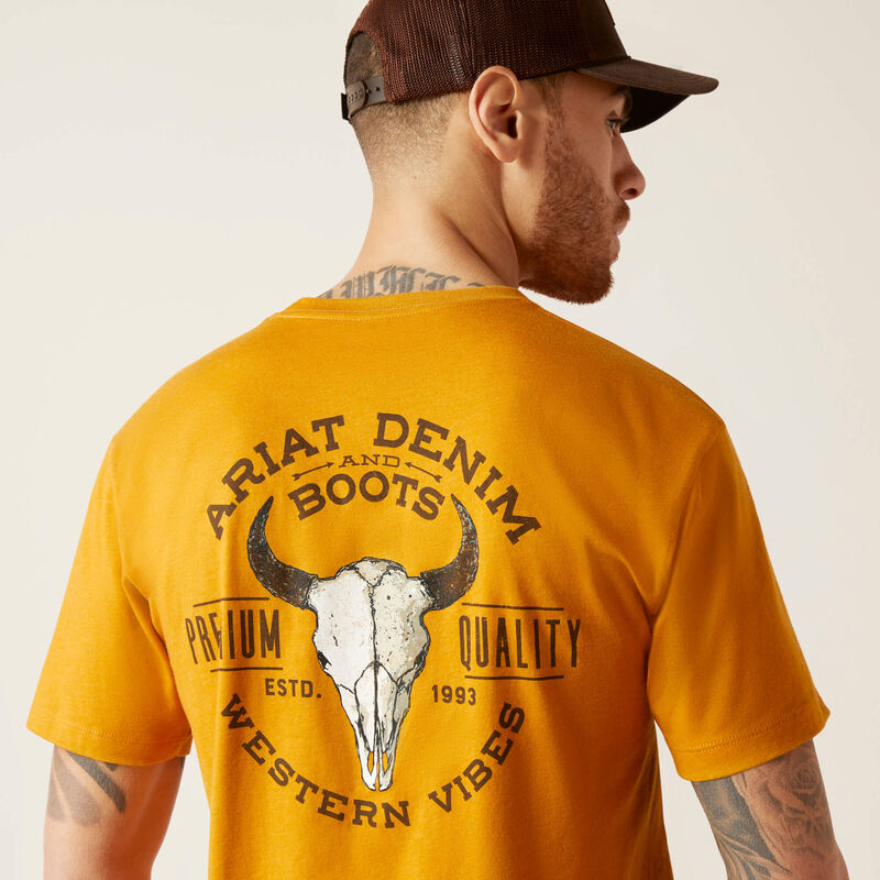 Ariat-Men-s-Bison-Skull-T-Shirt---Buckhorn-Heather