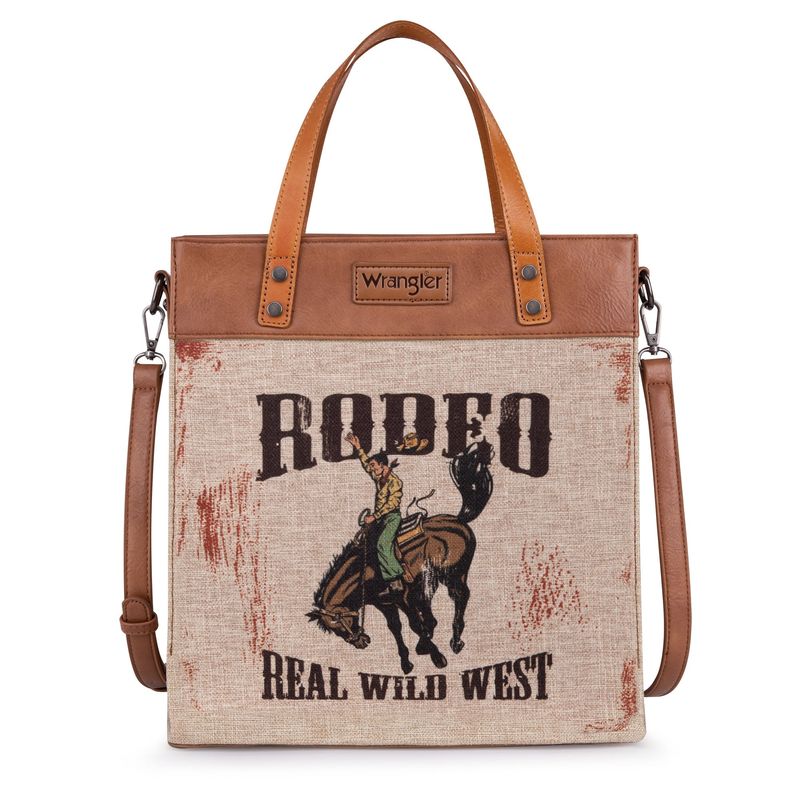 Wrangler-Art-Print-Canvas-Tote-Crossbody---Brown--WG54-8317