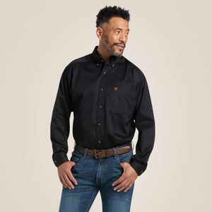 Ariat Men's Solid Twill Classic Long Sleeve - Black