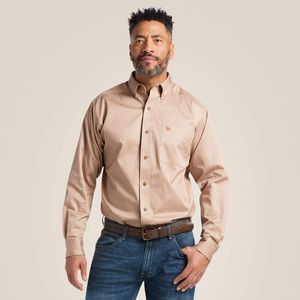 Ariat Men's Solid Twill Classic Long Sleeve - Khaki