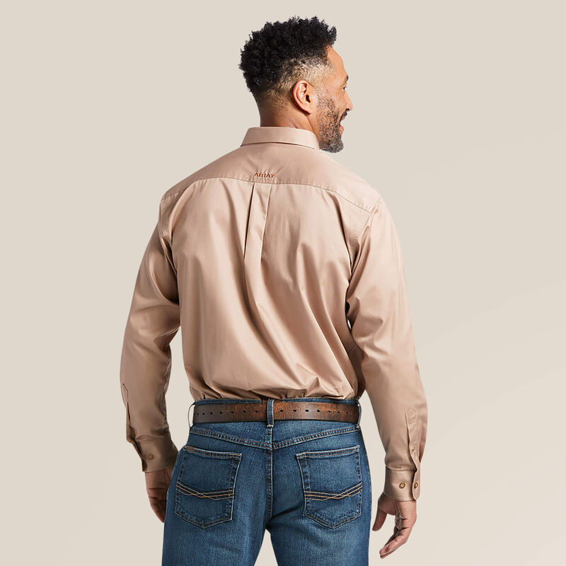 Vintage Heavyweight Cotton Long Sleeve Henley Neck Shirt - Khaki
