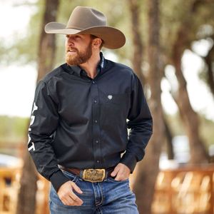 Ariat Men's Team Logo Twill - Black/ White