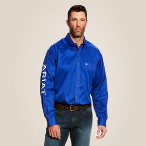 Ariat Men's Team Logo Twill Classic Fit Shirt - Ultramarine/White
