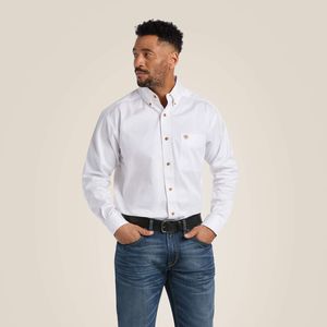 Ariat Men's Solid Twill Classic Long Sleeve - White