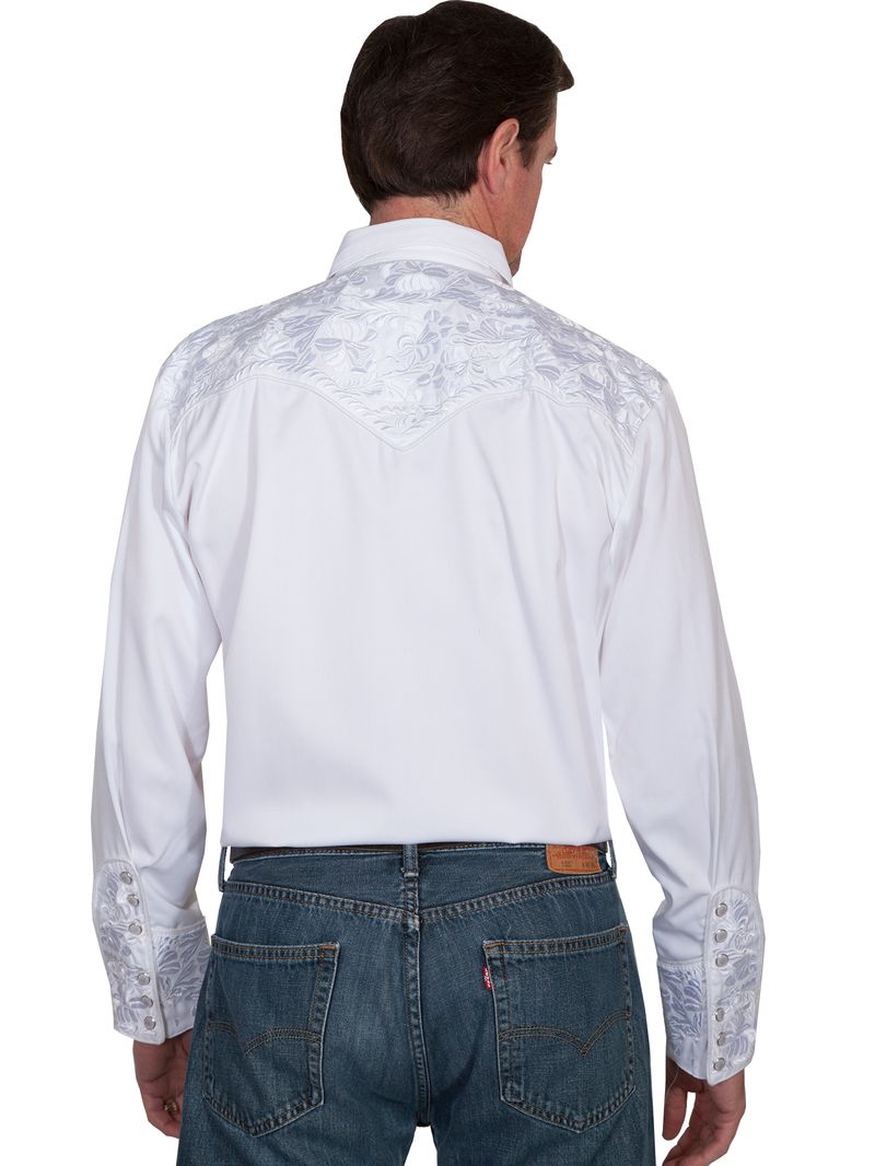 Scully-Men-s-Floral-Tooled-Western-Shirt--P-634---White