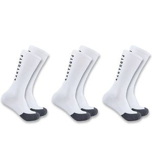 Carhartt Men's Force Midweight Logo Crew Sock 3 Pack - White