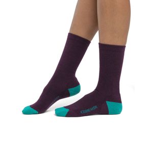 Icebreaker Women's Merino Lifestyle Light Crew Socks - Nightshade/Flux Green