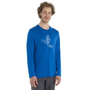 Icebreaker Men's Merino Tech Lite II Long Sleeve T-Shirt Skiing Yeti - LAZURITE