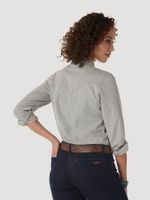 Wrangler-Women’s-Long-Sleeve-Western-Snap-W-Stitching-on-Pocket-Denim-Shirt---Denim-Grey