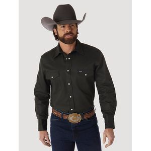 Wrangler Men's Cowboy Cut Western Shirt -  Black Forest Green