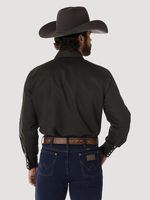 Wrangler-Men-s-Cowboy-Cut-Firm-Finish-Long-Sleeve-Western-Snap-Solid-Work-Shirt---Black-Forest-Green