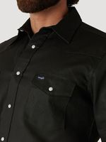 Wrangler-Men-s-Cowboy-Cut-Firm-Finish-Long-Sleeve-Western-Snap-Solid-Work-Shirt---Black-Forest-Green