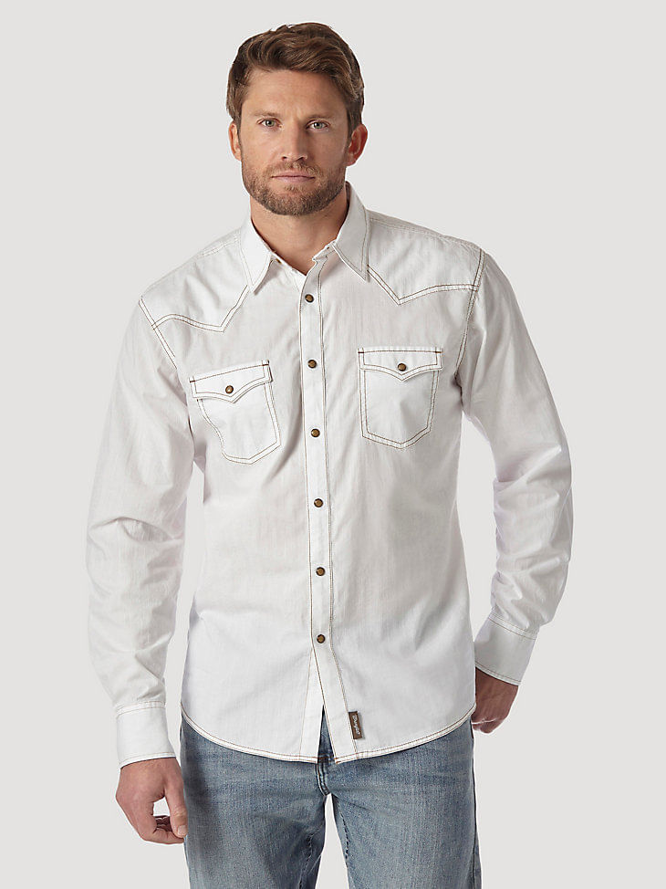 Wrangler Retro Premium Western Snap Stripe Long-Sleeve Shirt for