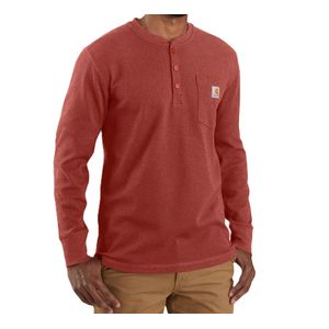Carhartt Men's Relaxed Fit Heavyweight Long Sleeve Henley - Bordeaux Heather