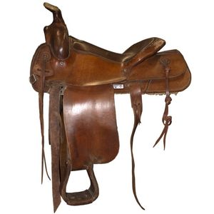 Used No Name Western Saddle 16.5" FQH - Brown