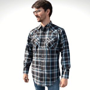 MWG Men's Plaid Shirt (I30D02-01) - Black