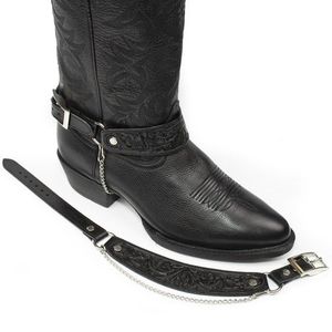 Austin Accent Curved Leather Boot Bracelet - Black