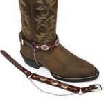 Austin-Accent-Leather-Boot-Bracelet-with-Oval-Conchos---Brown