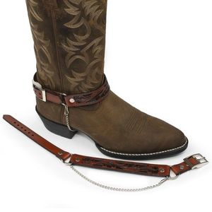 Austin Accent Carved Leather Boot Bracelet - Brown/Dark Brown