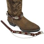 Austin-Accent-Leather-Boot-Bracelet-with-Scalloped-Oval-Conchos---Brown