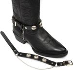 Austin-Accent-Leather-Boot-Bracelet-with-Round-Conchos---Black