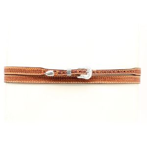 M&F Western  Leather Hatband Basket Weave 1/2" - Natural