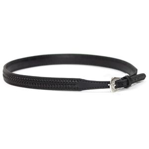 M&F Western Genuine Leather Laced Hatband 3/4" - Black