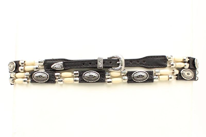 M-F-Western-Genuine-Leather-Hatband-with-Bone-Beads---Black