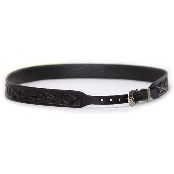 Austin-Accent-Tooled-Leather-Hatband---Black