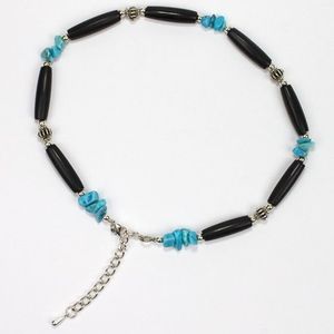 Austin Accent Bone Horn Boot Bracelet - Black with Turquoise