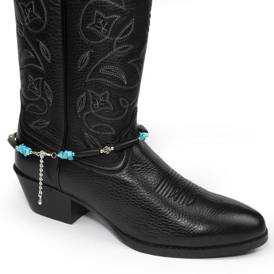 Austin-Accent-Bone-Horn-Boot-Bracelet---Black-with-Turquoise